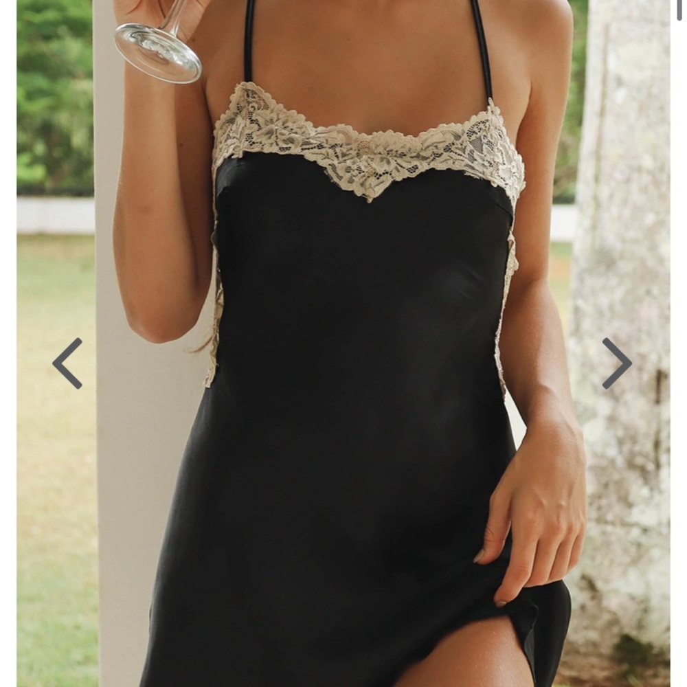 VERGE GIRL Learn French Black Mini Dress Size AU 10/US 6